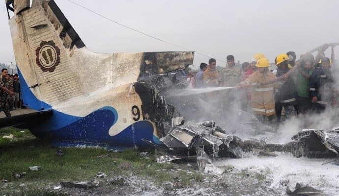 Plane With 19 Onboard Crashes During Take-Off At Kathmandu Airport gnr