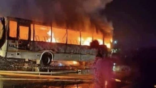 Fire breaks out in bus, 13 injured in Tripura gnr