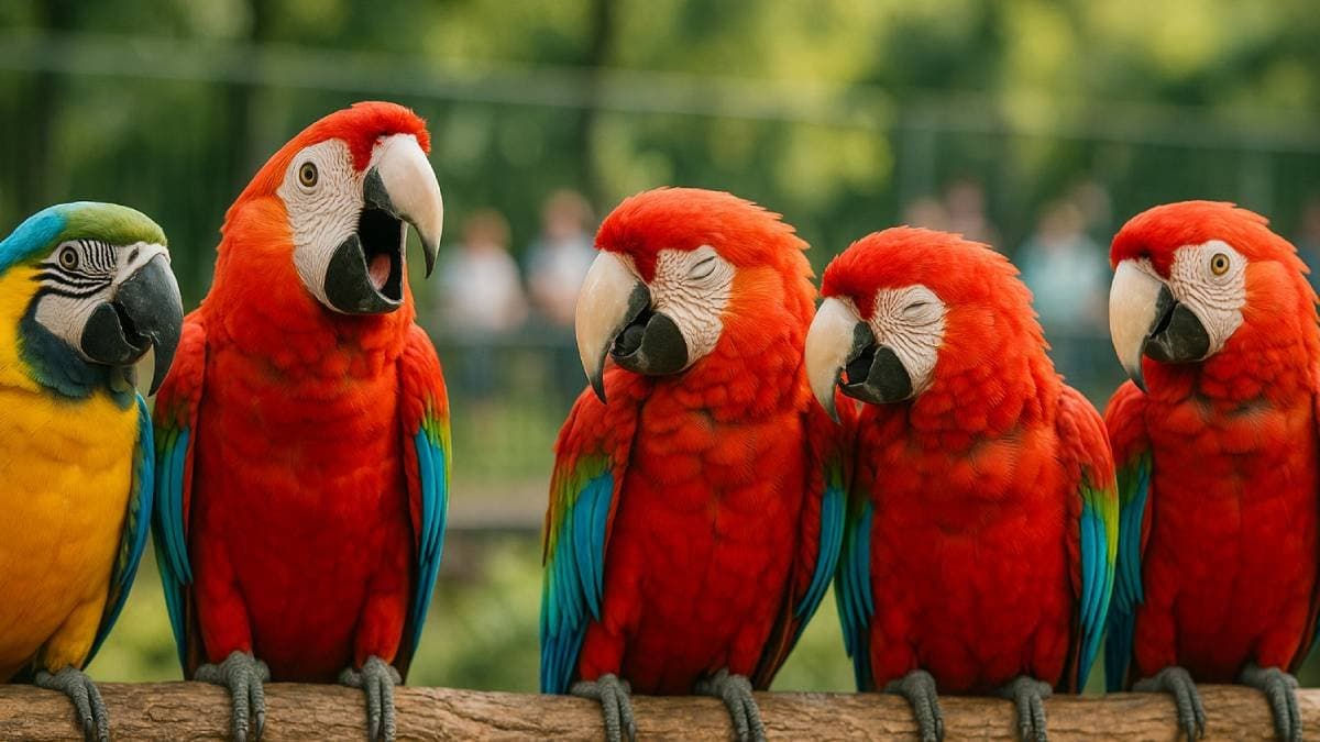 Strange behaviour of UK zoo parrots