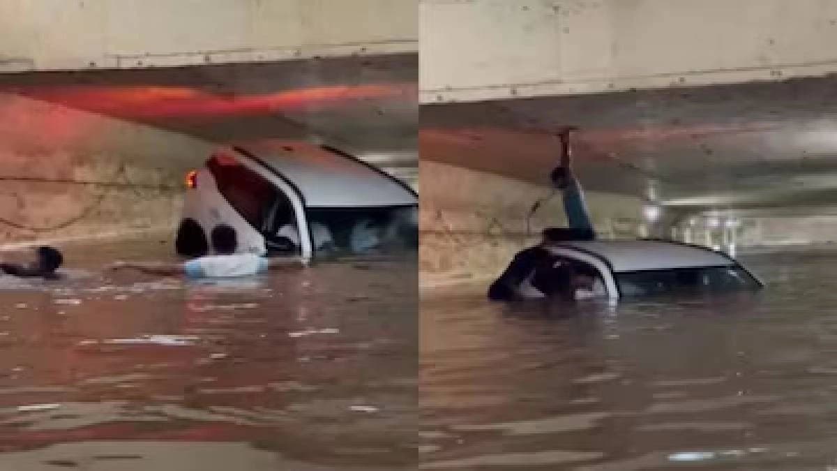 Car Submerged In Flooded Thane Underpass