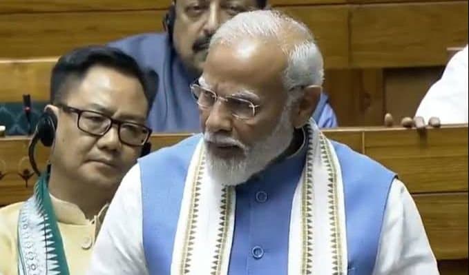 PM Narendra Modi in lok sabha
