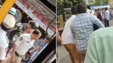 Andhra School Bus Driver Suffers Heart Attack Hits Two Wheeler 