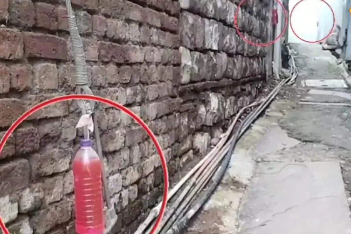 Residents In MP's Sagar Hang Red Bottles Outside Their Homes gnr 