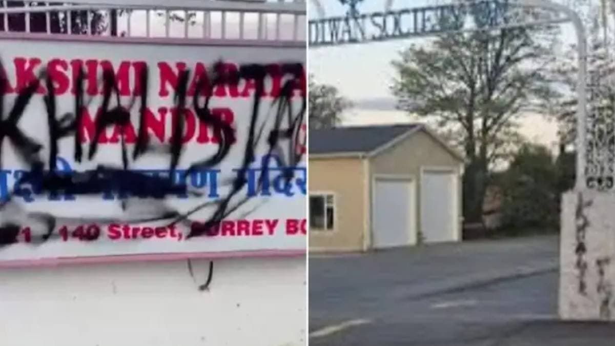 canada temple wall filled with khalistani slogans