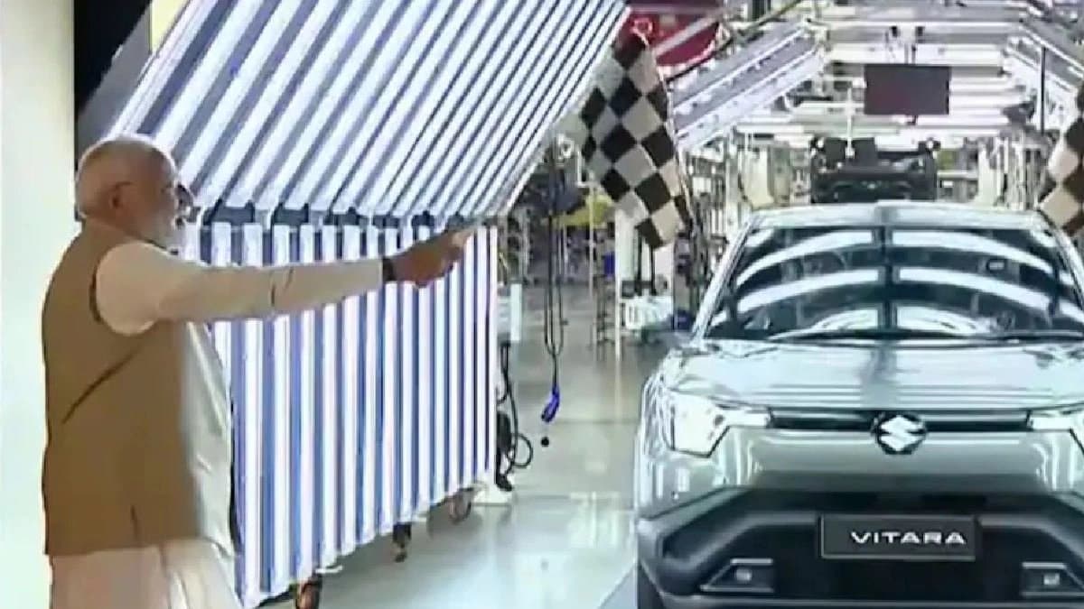 maruti-suzukis-ev-e-vitara PM Modi Launches in Hansalpur