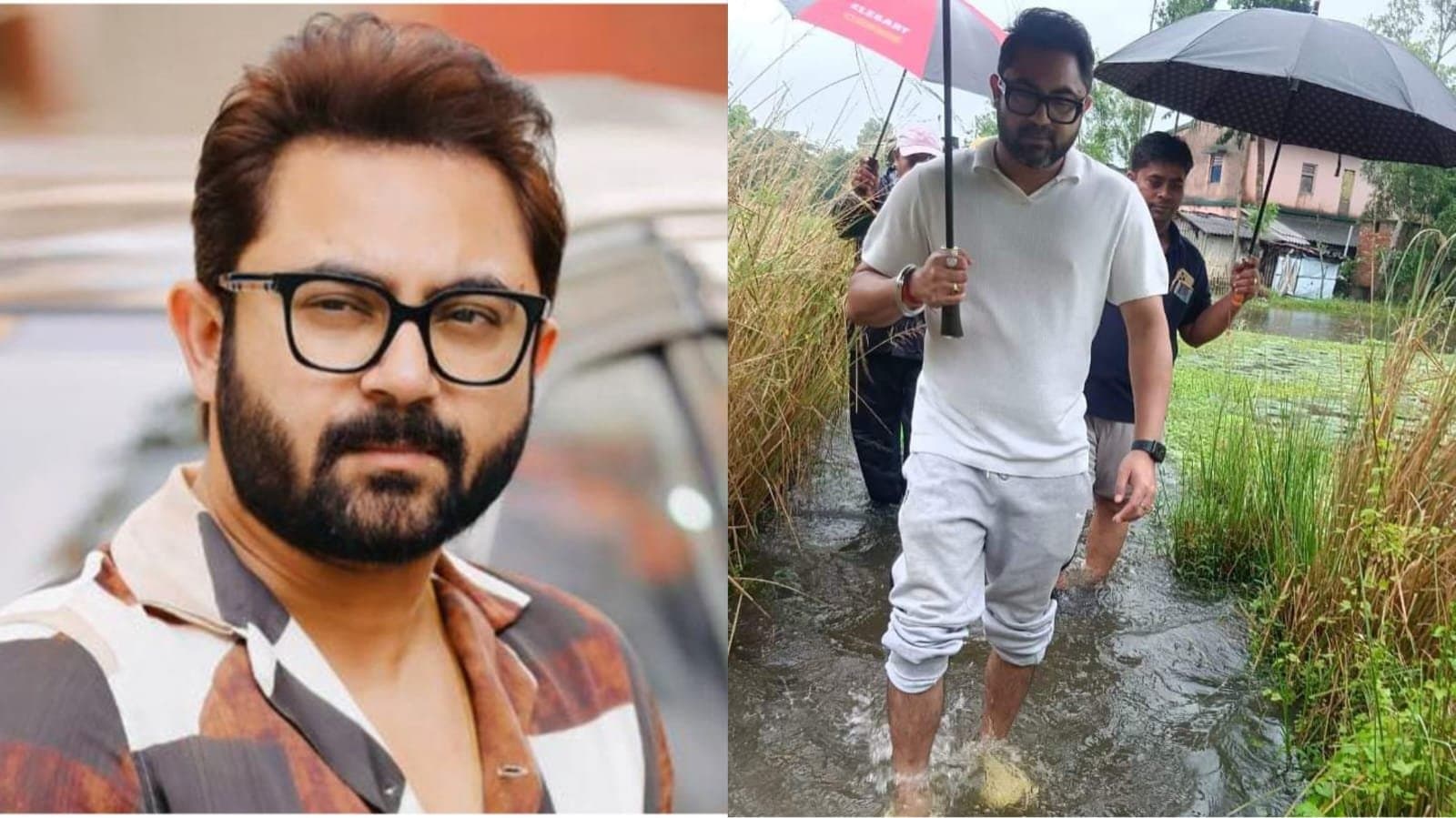 soham chakraborty stands next to the helpless people in chandipur ent