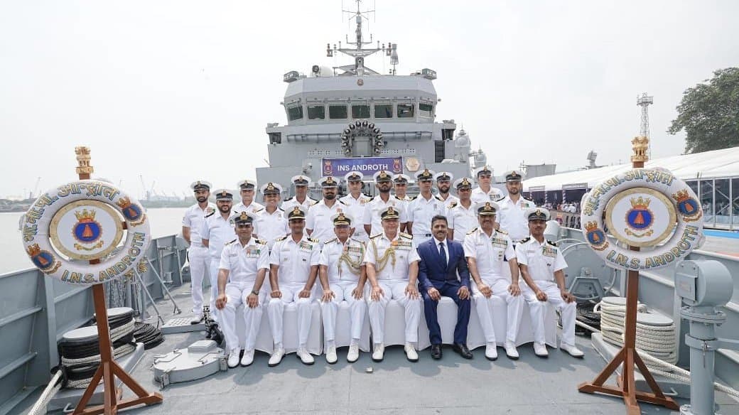 INS Androth inducted into the Navy a glorious achievement for GRSE