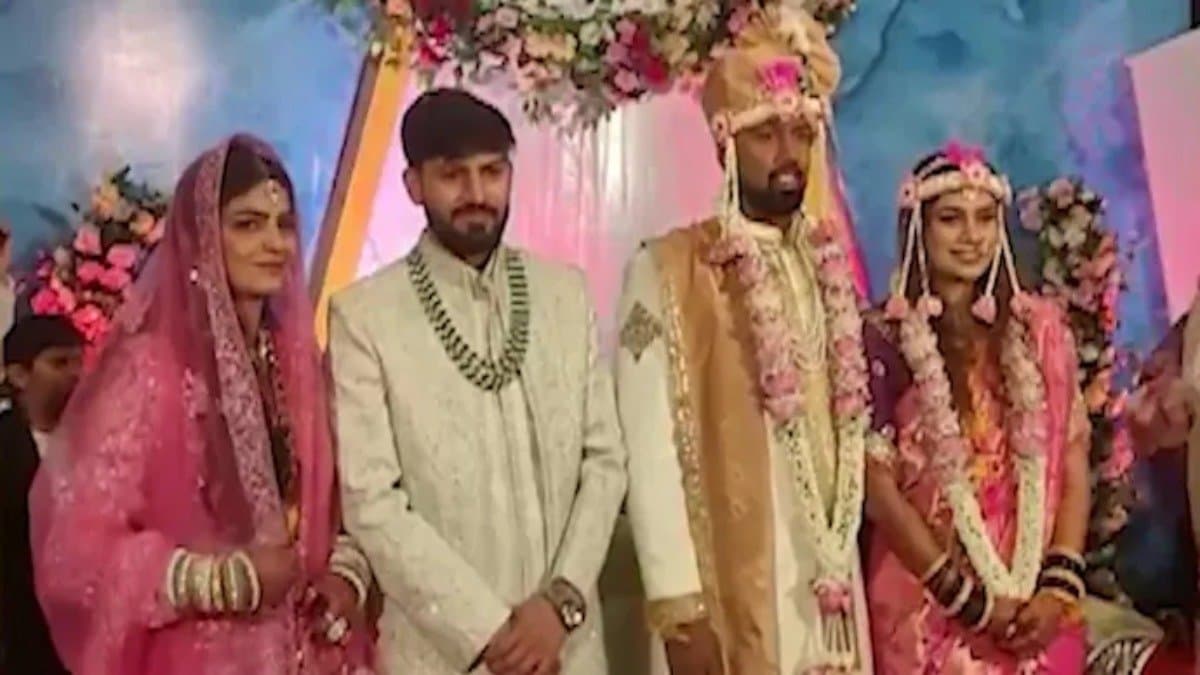 Example of interfaith harmony Muslim couple shared stage with Hindu couple after rain disrupts their wedding in Pune