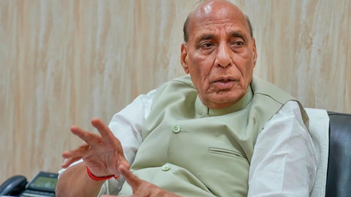 Rajnath Singh says There are some people who are not happy with the speed at which India is developingSlams Trumps Tariff Tirade 