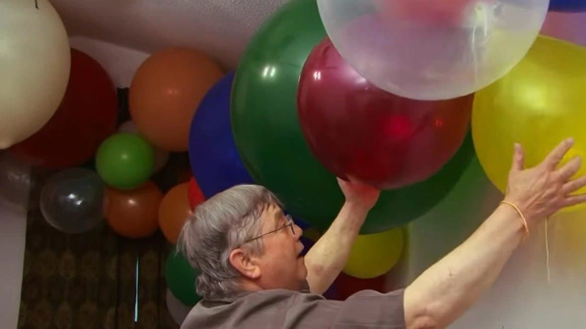 American Man falls in love with balloons 