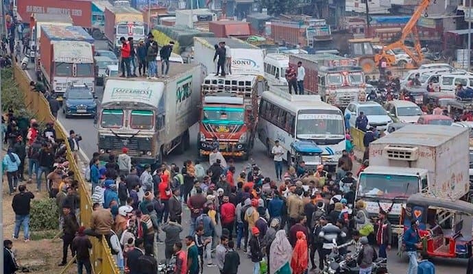 Protests across the country against the Centre's new transport law