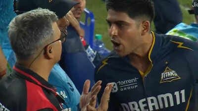 Shubman Gill gets involved in a heated exchange with Umpire after controversial run out 