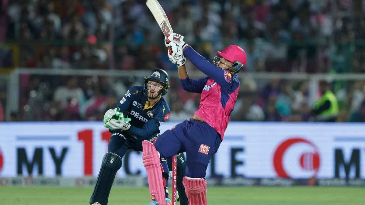 Vaibhav Suryavanshi reacts after his historic century in RR vs GT clash