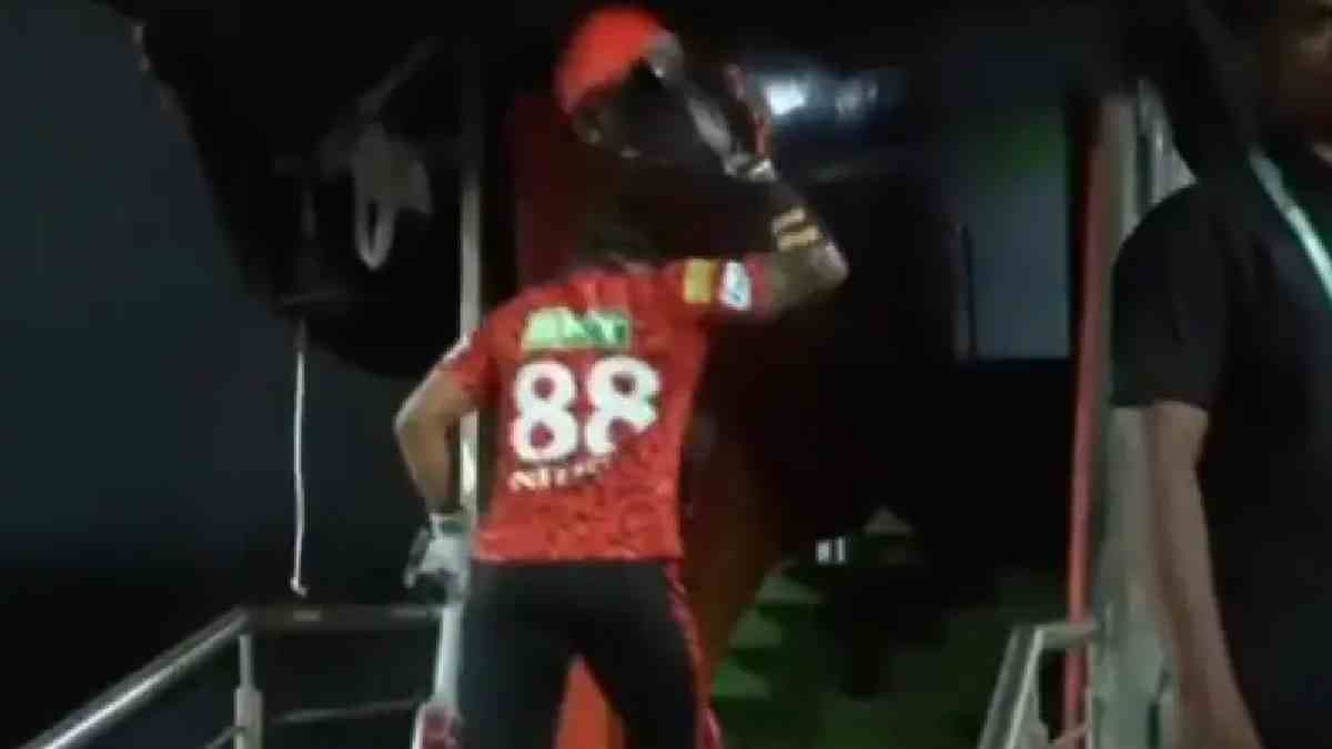 Angry Nitish Kumar Reddy Vents Frustration On Helmet 