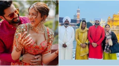 Rakul Preet Singh and Jackky Bhagnani visit Golden Temple, families join too