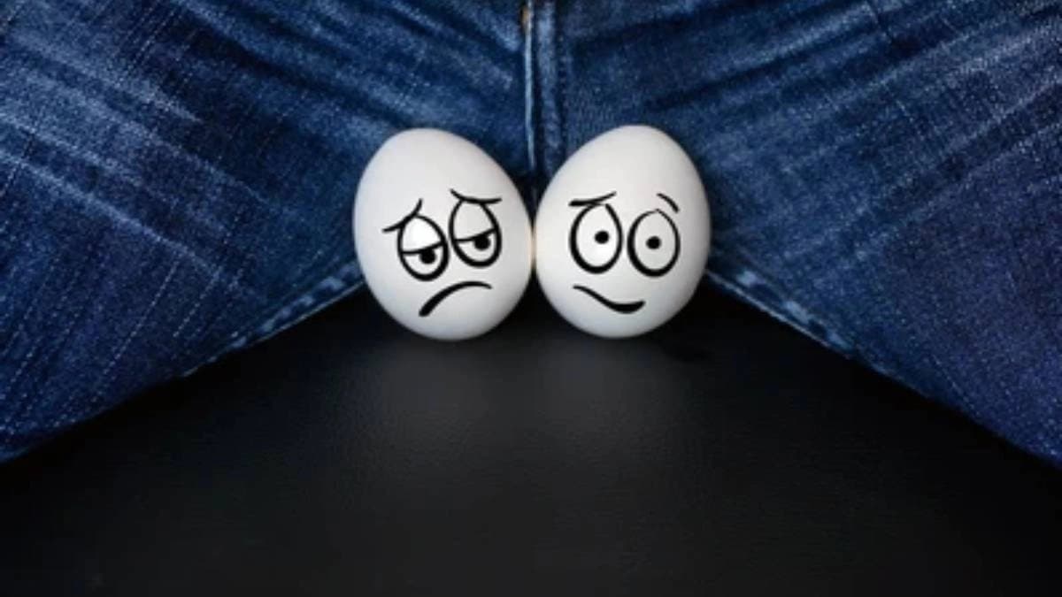 Summer balls effect in mens private parts