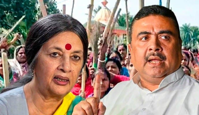 suvendu adhikari visits sandeshkhali today