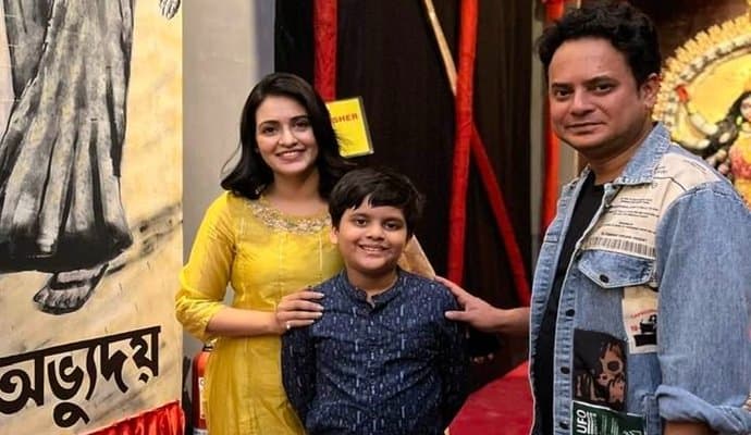 Rahul Arunodoy Banerjee, Priyanka Sarkar, Sahaj Enjoying Kali Puja