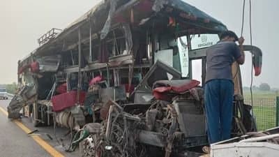  18 killed, 19 injured as bus rams milk van in UP’s Unnao area