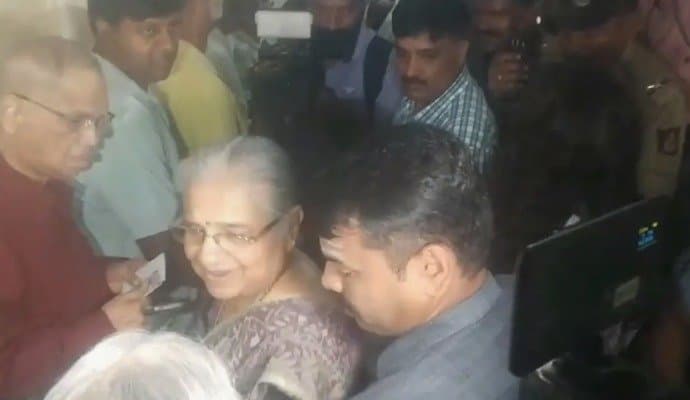 'Was In Hospital, Got Him Discharged": Sudha Murty As Narayana Murthy Votes
