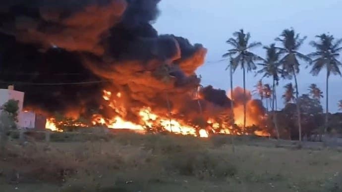 Massive Fire Erupts On Goods Train Carrying Diesel In Tamil Nadu Many Trains Cancelled