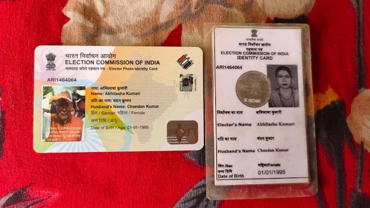 Controversy over Bihar CM Nitish Kumar picture on womans voter card