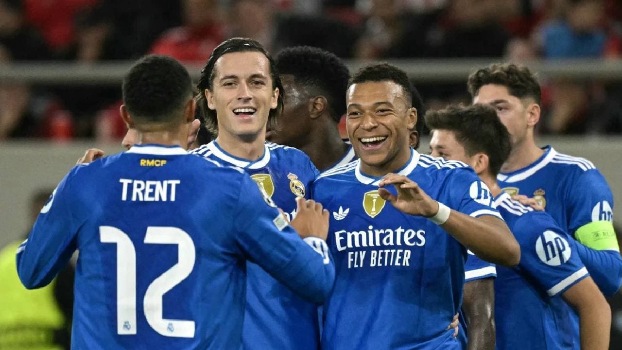 Kylian Mbappe Hits Four As Real Madrid Hold Off Olympiacos In Thriller
