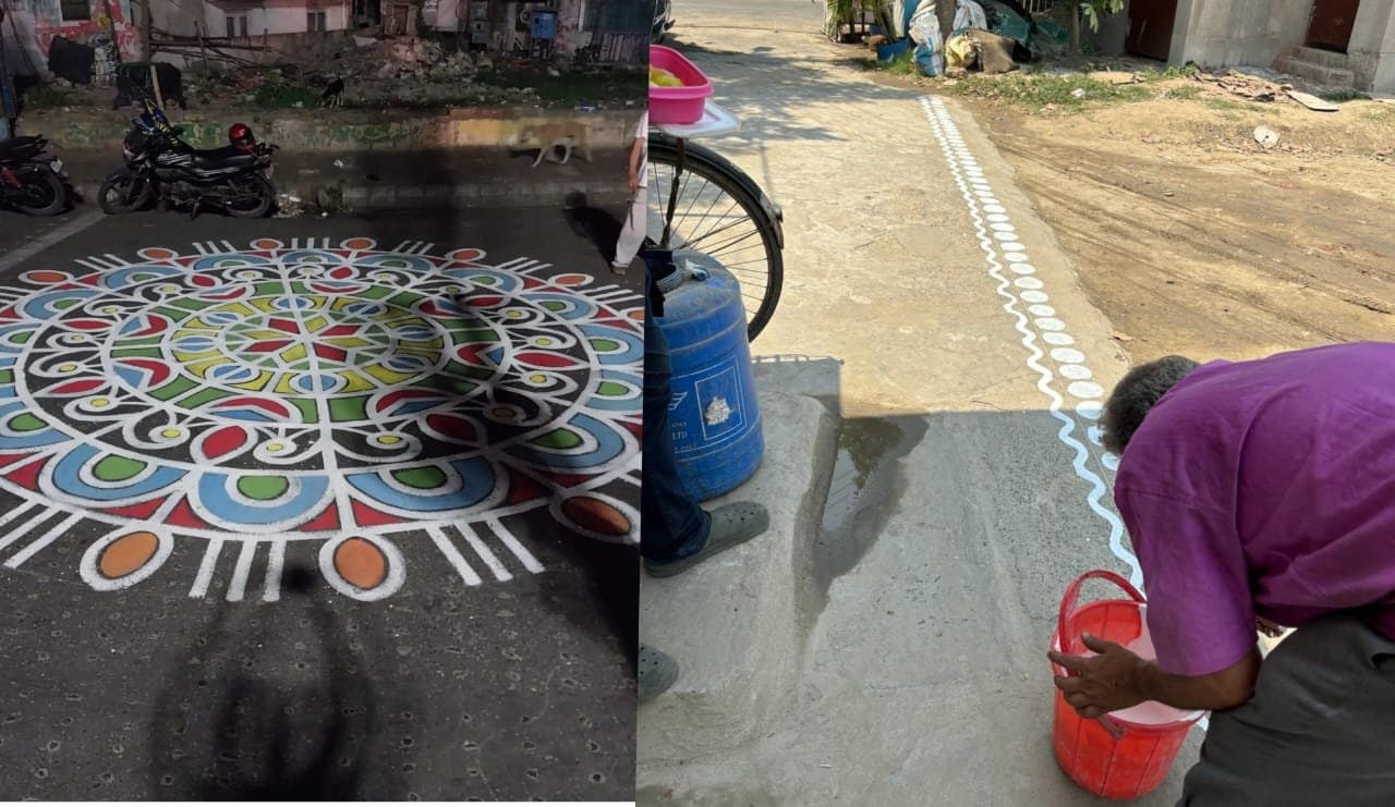 Nababarsha Alpona on Kolkata Streets