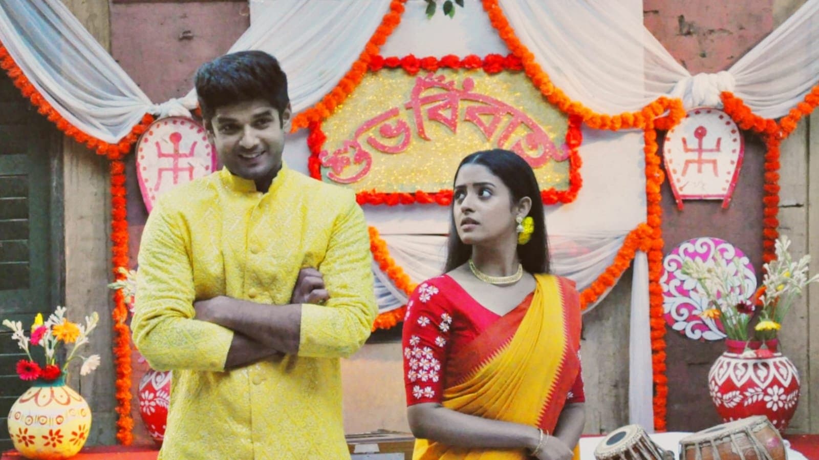 set visit of zee bangla serial parineeta which starring Uday pratap singh and Ishani chatterjee ent