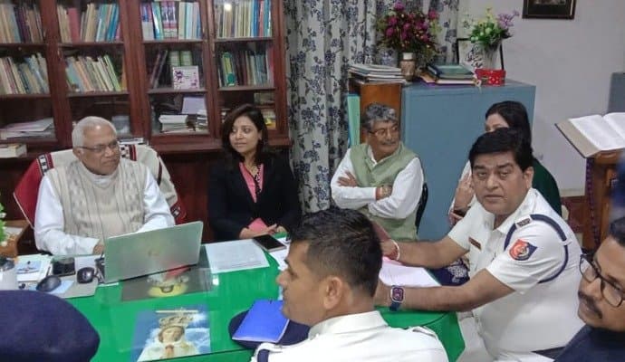 security meeting on bandel church