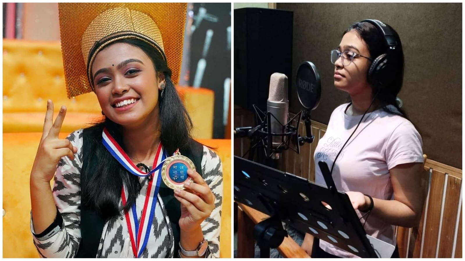 Aratrika Sinha doing play back after finale of saregamapa