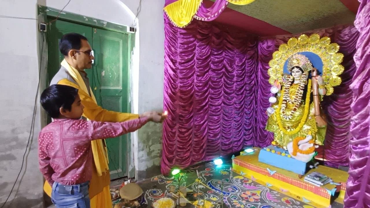 Saraswati puja at Chandannagar