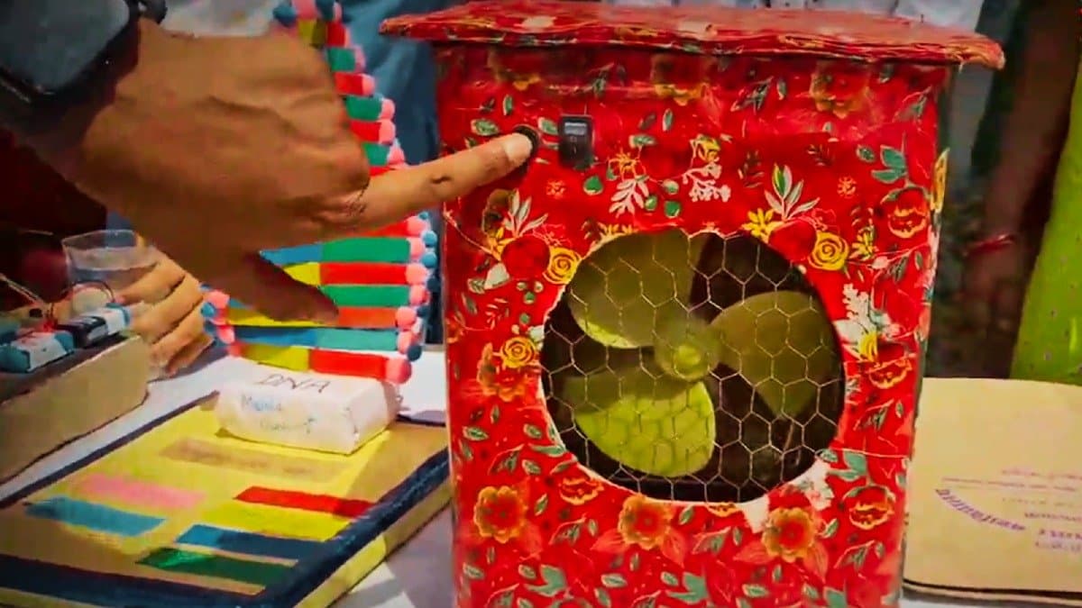Irritated due to continuous power cut class 10 student made mini cooler on herself