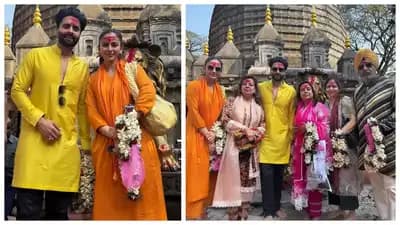 Rakul Preet Singh and Jackky Bhagnani visit Kamakhya Temple to seek blessings post wedding