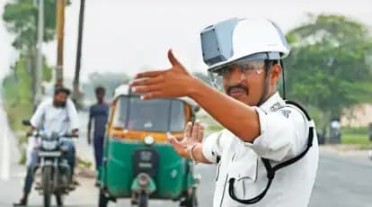 Vadodara traffic police uses AC helmets to beat brutal summer heat