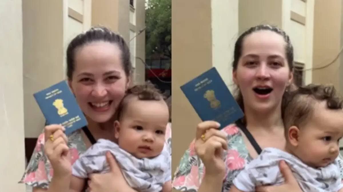 Russian Woman Celebrates Her indian Passport