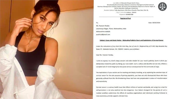 Poonam Pandey Face legal notice for spreading fake death news