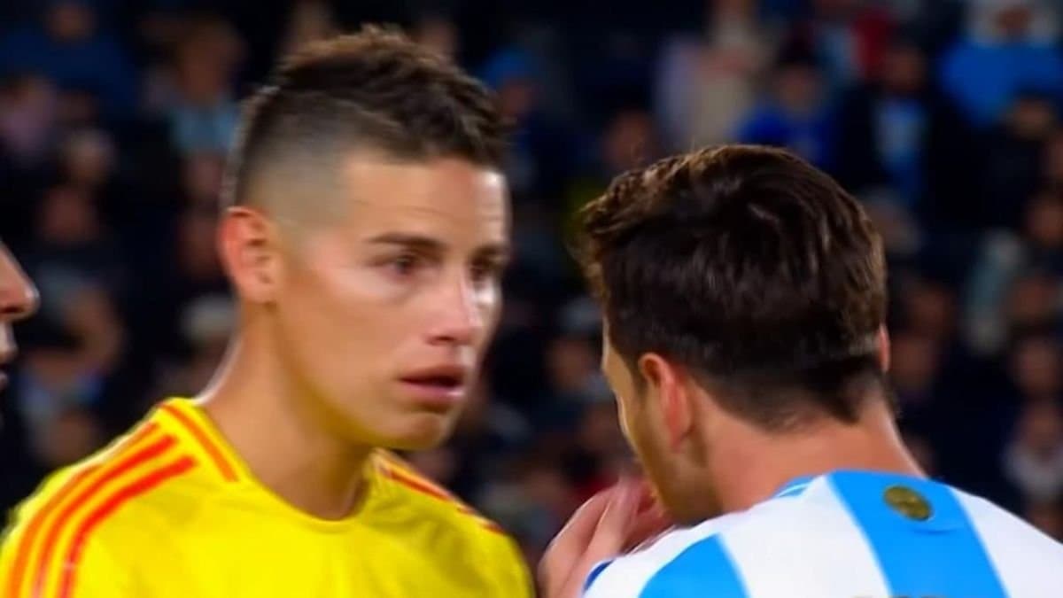 Furious Lionel Messi confronts James Rodriguez in World Cup qualifier between Argentina and Colombia 