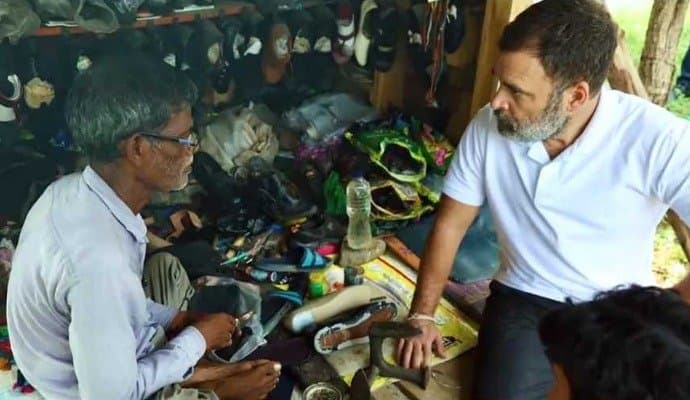 Cobbler rejects Rs 10 lakh offer for slippers stitched by Rahul Gandhi gnr 