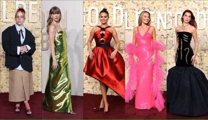 See what top celebrities wore at Golden Globes Awards 2024