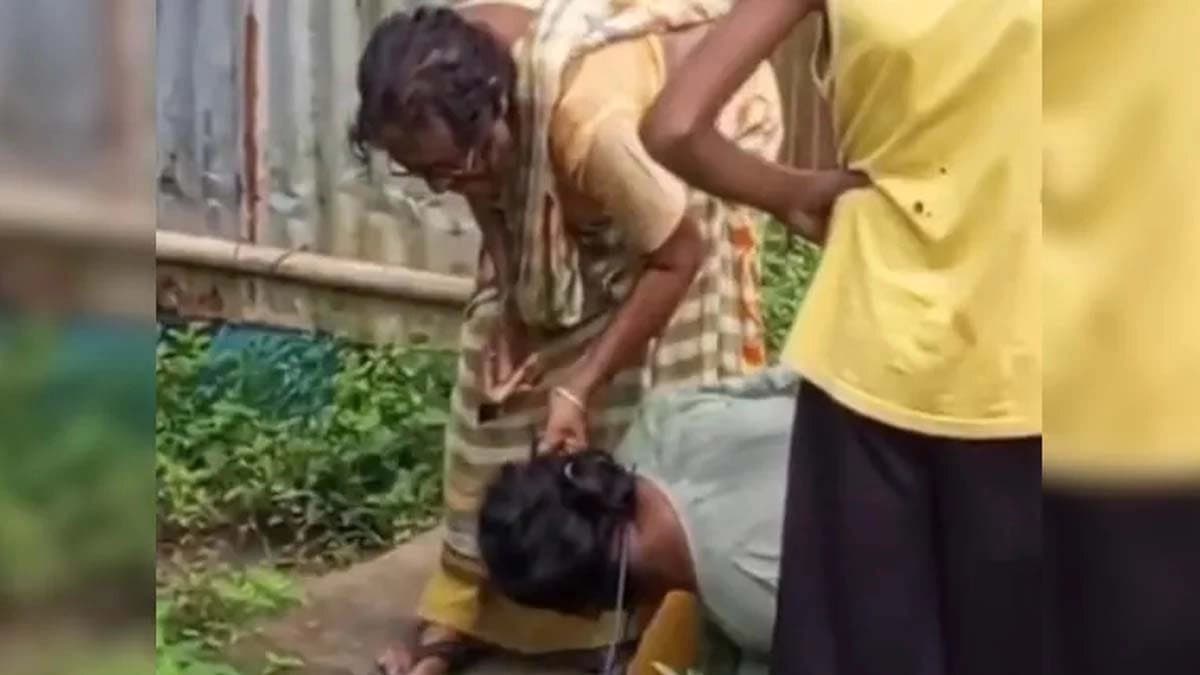 Woman shaved tied to pole and beaten by mother-in-law and neighbors extreme brutality in Tripura