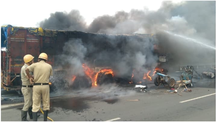 fire in shantipur national highway