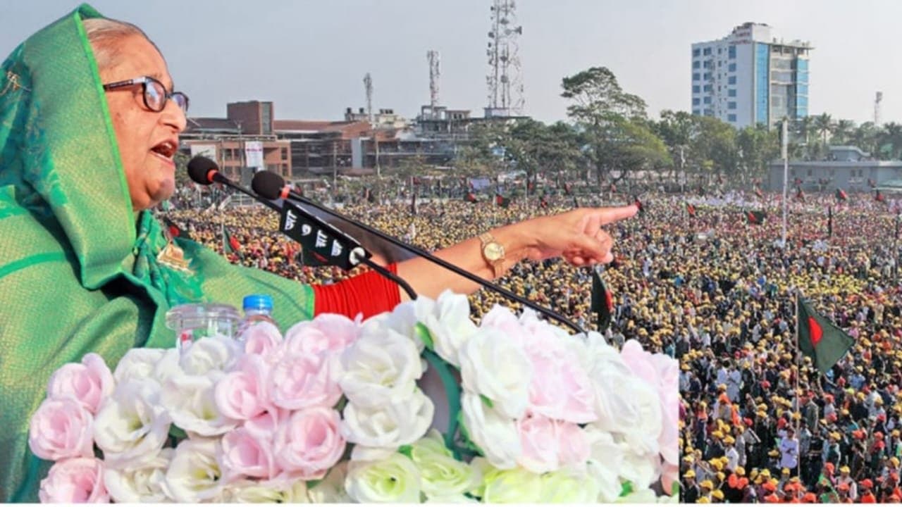 Sheikh Hasina ahead of Bangladesh election