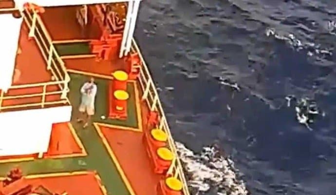 Pirate Ship Intercepted By Indian Navy, Bullets Fired At Chopper