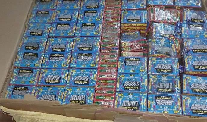Police recovered 315 kg of banned fire crackers