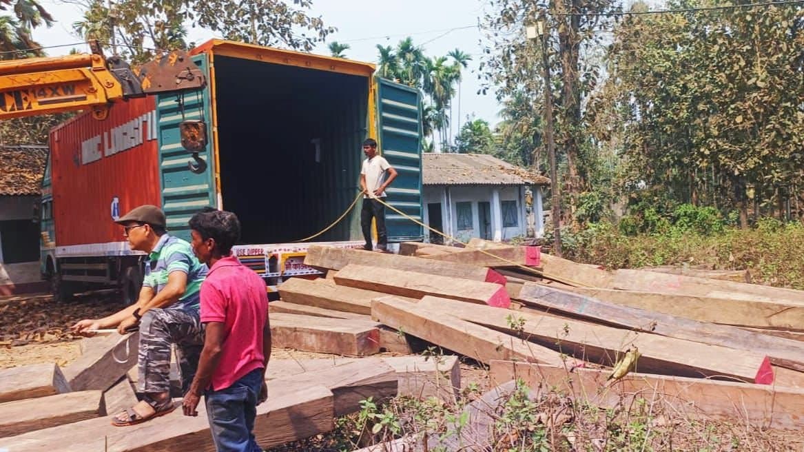 Teak wood smuggling two arrested 