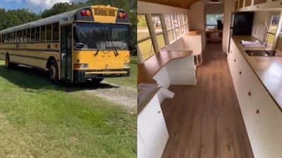 Couple Took Three Years To Turn Old School Bus Into Dream Home