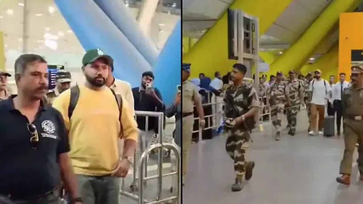 Surrounded by police and security, Rohit Sharma, Virat Kohli reach Chennai for first test spt 