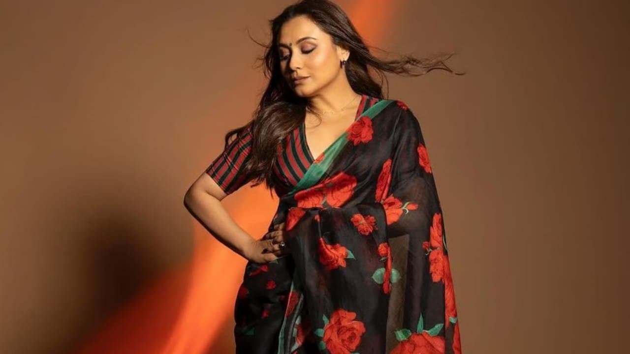 Rani Mukherjee exudes goddess vibes in black floral print saree! 