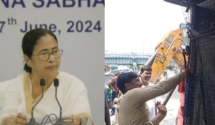 mamata at nabanna on hawker